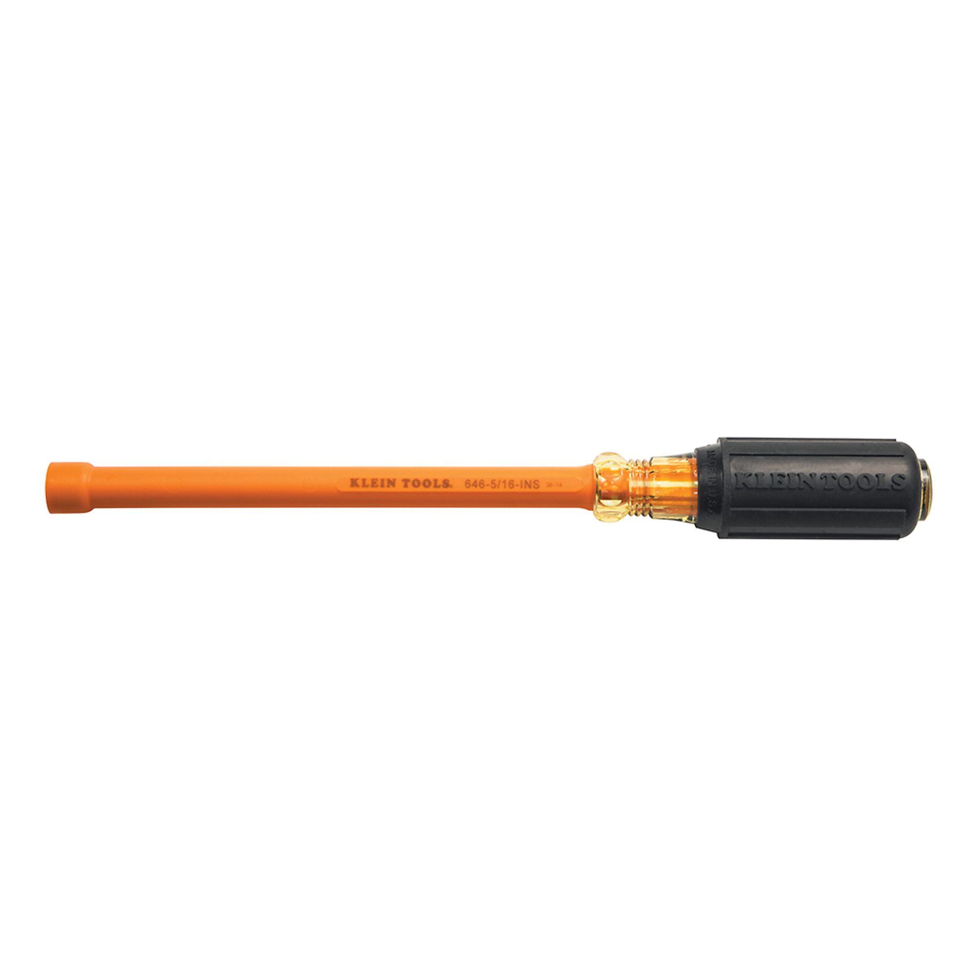 Klein Tools, 5/16in. Insulated Nut Driver with 6in. Shank, Model# 646-5/16-INS